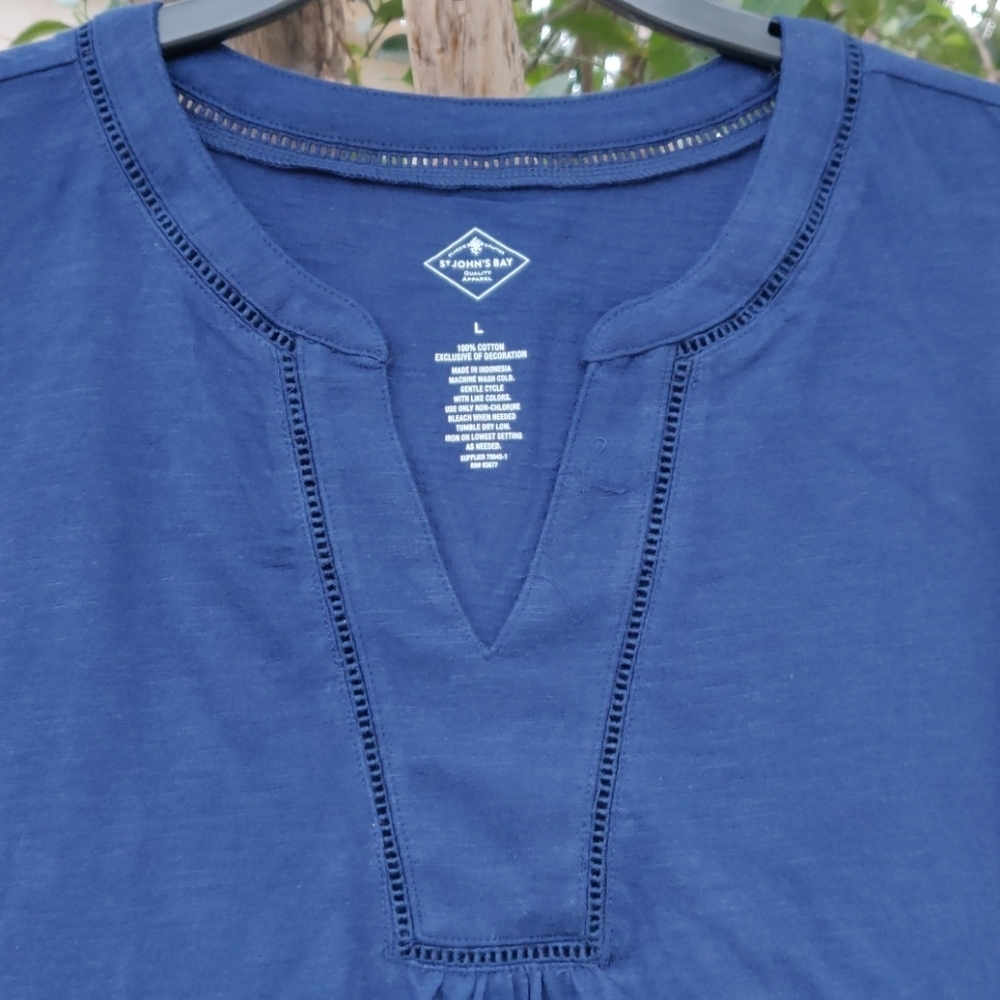 St. John's Bay Womens Y Neck Sleeveless Tank Top - Picture 5 of 6